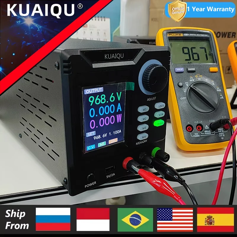 Alimentatore DC Programmabile KUAIQU RS232/USB Regolabile 1000V 400V 800V 600V 1A 30V 10A 5A con Memoria, Uscita e Software PC