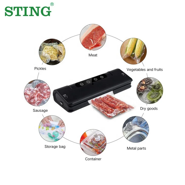 China External Nozzle Industrial Commercial Plastic Bag Powder Vegetables Food Vacuum Sealer