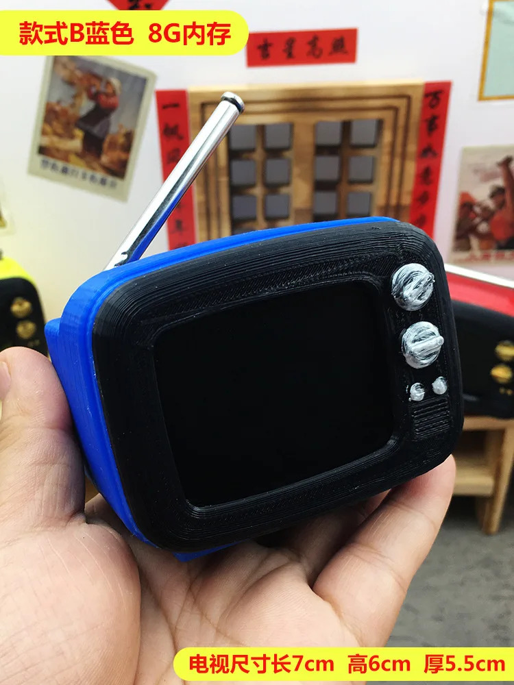 TV de Maison de poupée 1:12 miniature avec écran LCD rechargeable USB jaune TV de Maison de poupée 1:12 miniature avec écran LCD rechargeable USB jaune