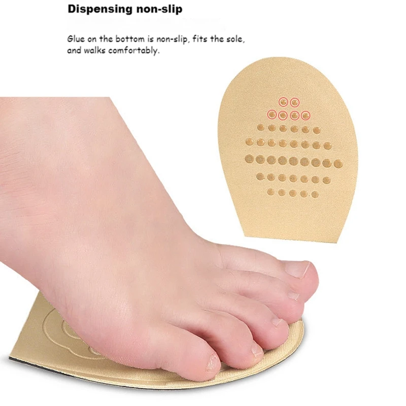 2 Pcs Half Insoles For Shoes Inserts Forefoot Insert Sole Cushion Reduce Shoe Size Filler High Heels Pain Relief Shoe Pads