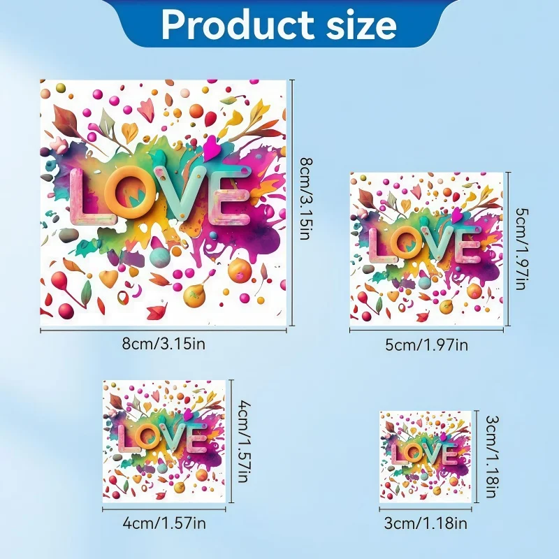 68PCS Custom UV transfer stickers bright colors scratch resistant suitable for ceramics office supplies and party decorations