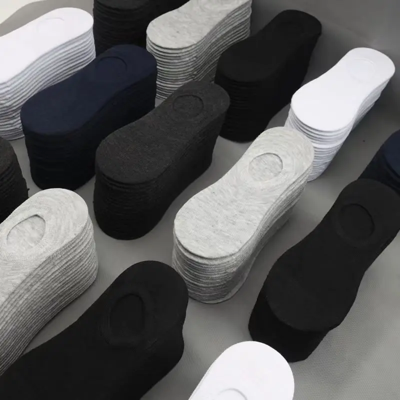 5Pairs Solid Color Black White Gray Invisible Breathable Cotton Sports Socks Male Short Sock Women Men Low Cut Men Ankle Socks