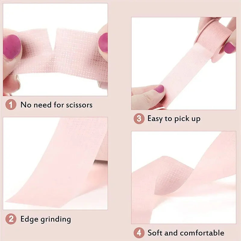 Nastro per estensione ciglia in gel di silicone sotto toppe per cuscinetti per gli occhi Strumento per ciglia per trucco con nastro per pelle microporoso resistente e sensibile traspirante