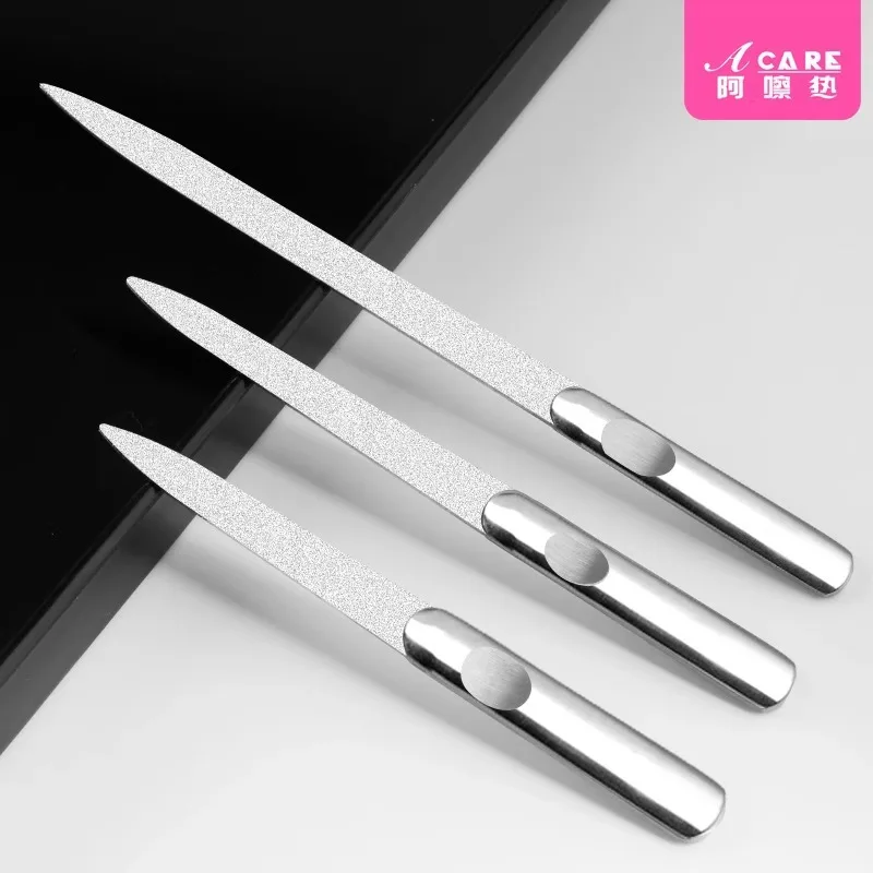 DX01/Nail File/Stainless Steel/A1PQ0-Easy-to-Use Strip Double-Sided File Nail Sand Bar Manicure Implement Repair Care