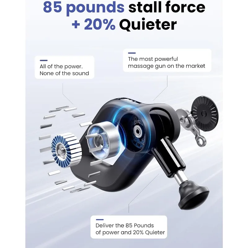 D6 Pro Plus Massage Gun with Heat, Deep Tissue Percussion with 16mm Amplitude, Professional Muscle Massager Gun for