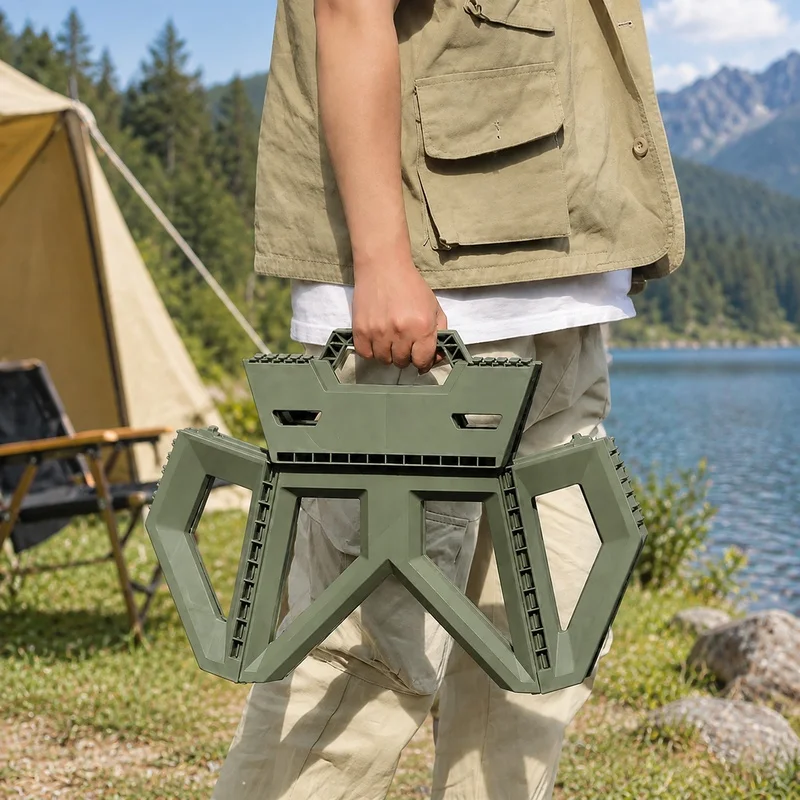 Chaise pliante d’extérieur, idéale pour la pêche, le camping et la plage : légère, robuste et durable.