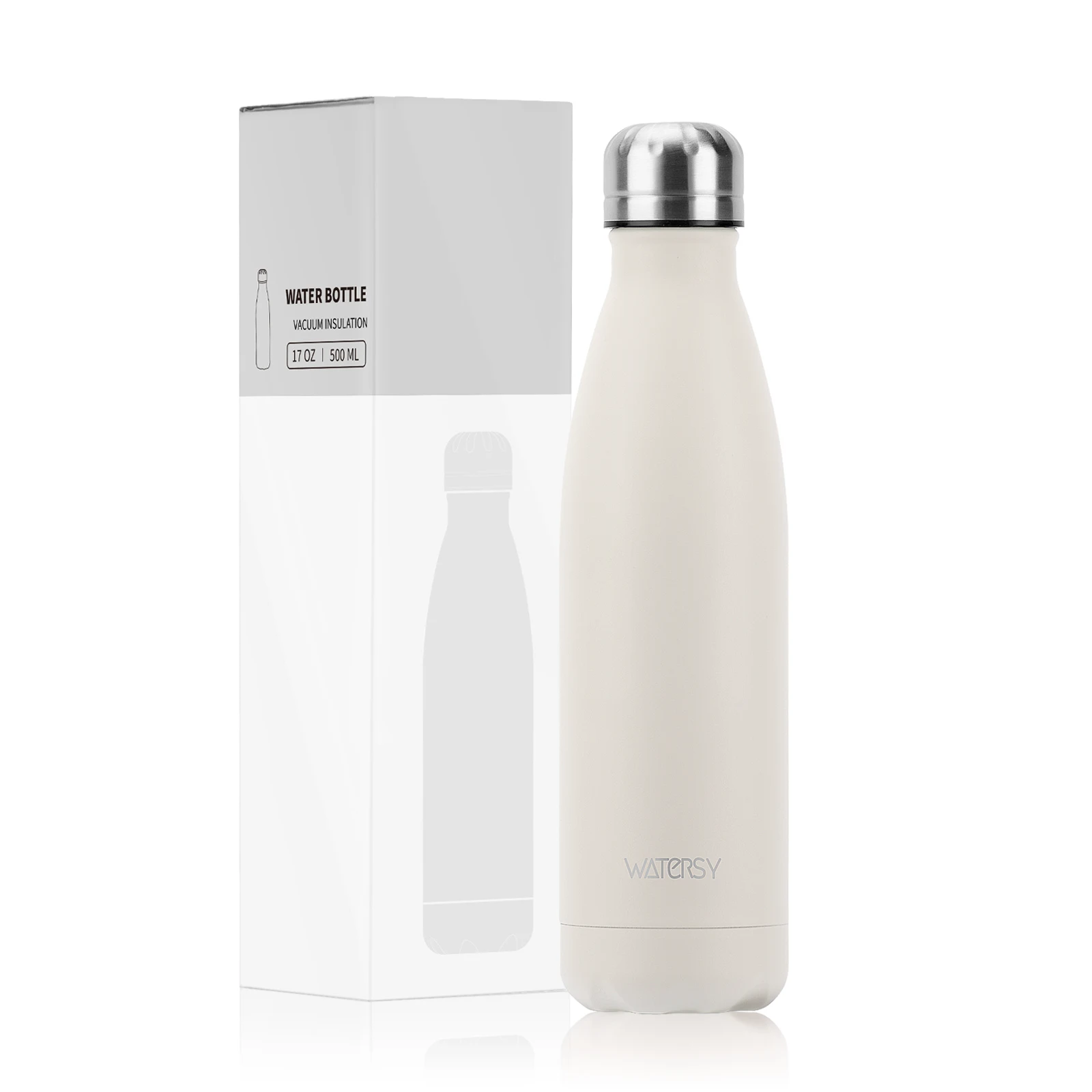 WATERSY 500ml Insulated Water Bottle, Stainless Steel Thermal Leakproof Flask, BPA-Free Double Walled Vacuum Bottle For_maomaolike.com
