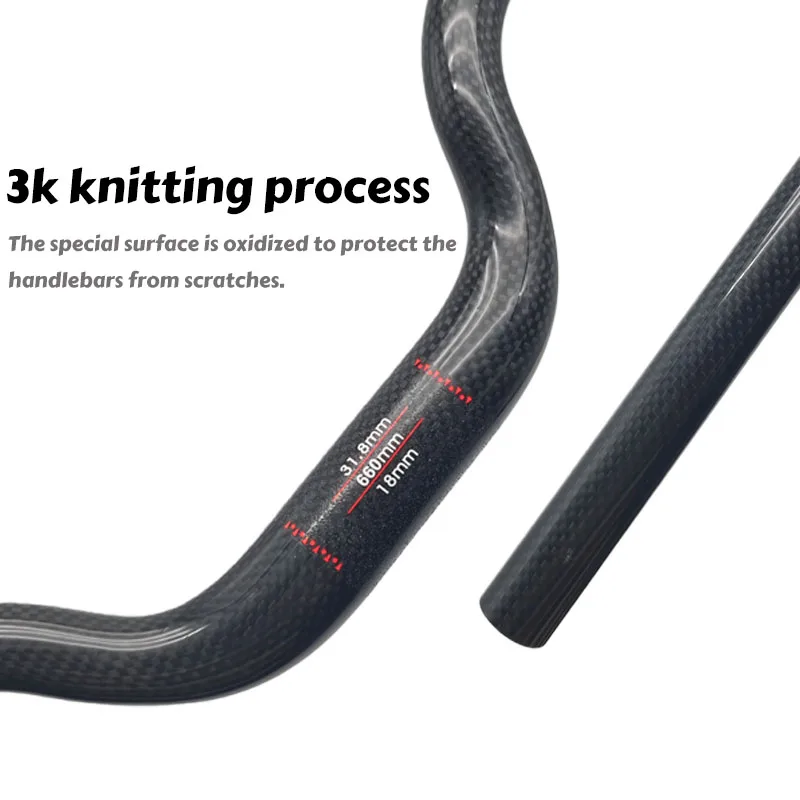 3K Vollcarbon U-förmiger MTB-Lenker 9,5 ° Backsweep 31,8mm Rise 600-760mm Breite Neue Fahrradlenker für Mountainbikes – Detail 5