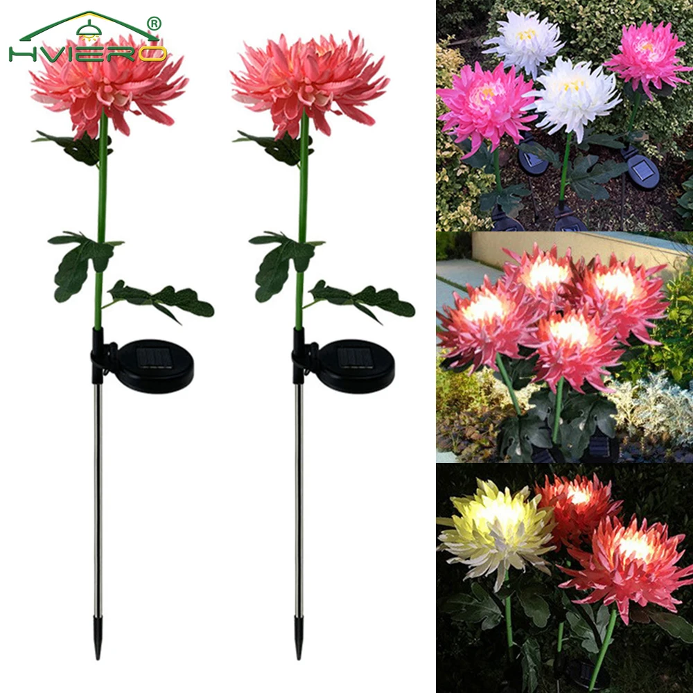 

Simulation Chrysanthemum Outdoor Solar Lamp Flower LED Courtyard Garden Lawn Lights Ground Landscape Decoration Night Lighting