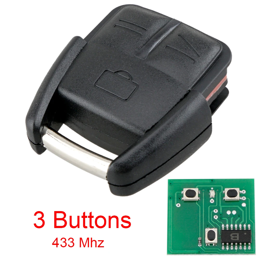 Carcasa para mando a distancia de coche, 3 botones, 433MHz, compatible con Opel Omega Vectra, carcasa para mando a distancia sin llave, funda de repuesto