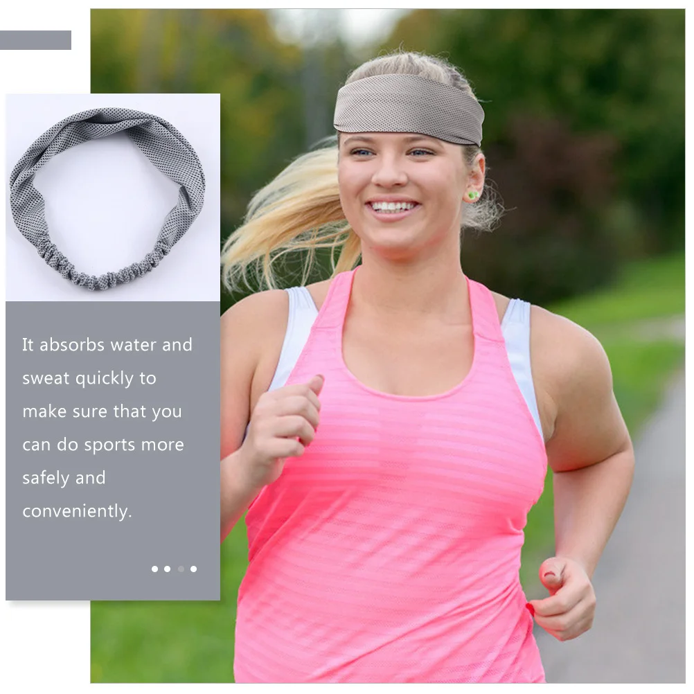 

2Pcs Ice Silk Fitness Headbands Sweat Absorbent Breathable Elastic Cooling Running Sweatband Yoga Band