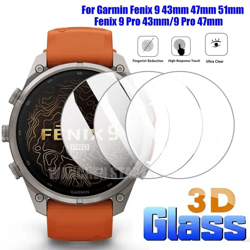 Screen Protector For Garmin Fenix 9 43mm 47mm 51mm Anti-Scratch  Tempered Glass Film For Garmin Fenix 8 9 Pro 43mm/9 Pro 47mm
