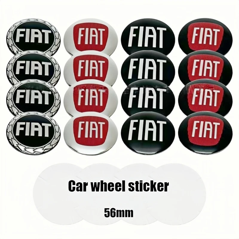 

Set of 4pcs 56mm 3D FIAT Car Hubcaps Emblems - Wheel Center Auto Rim Refit Dust-Proof Badges for FIAT Models