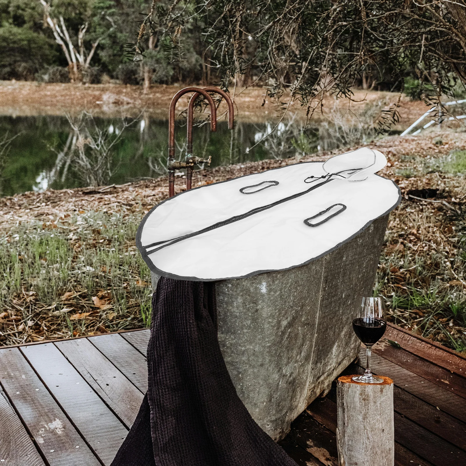 

Insulated Foldable Bath Bucket Replacement Lid Practical Bath Tub Thermal Cover Soaking Tub Accessory Bathtub Cover