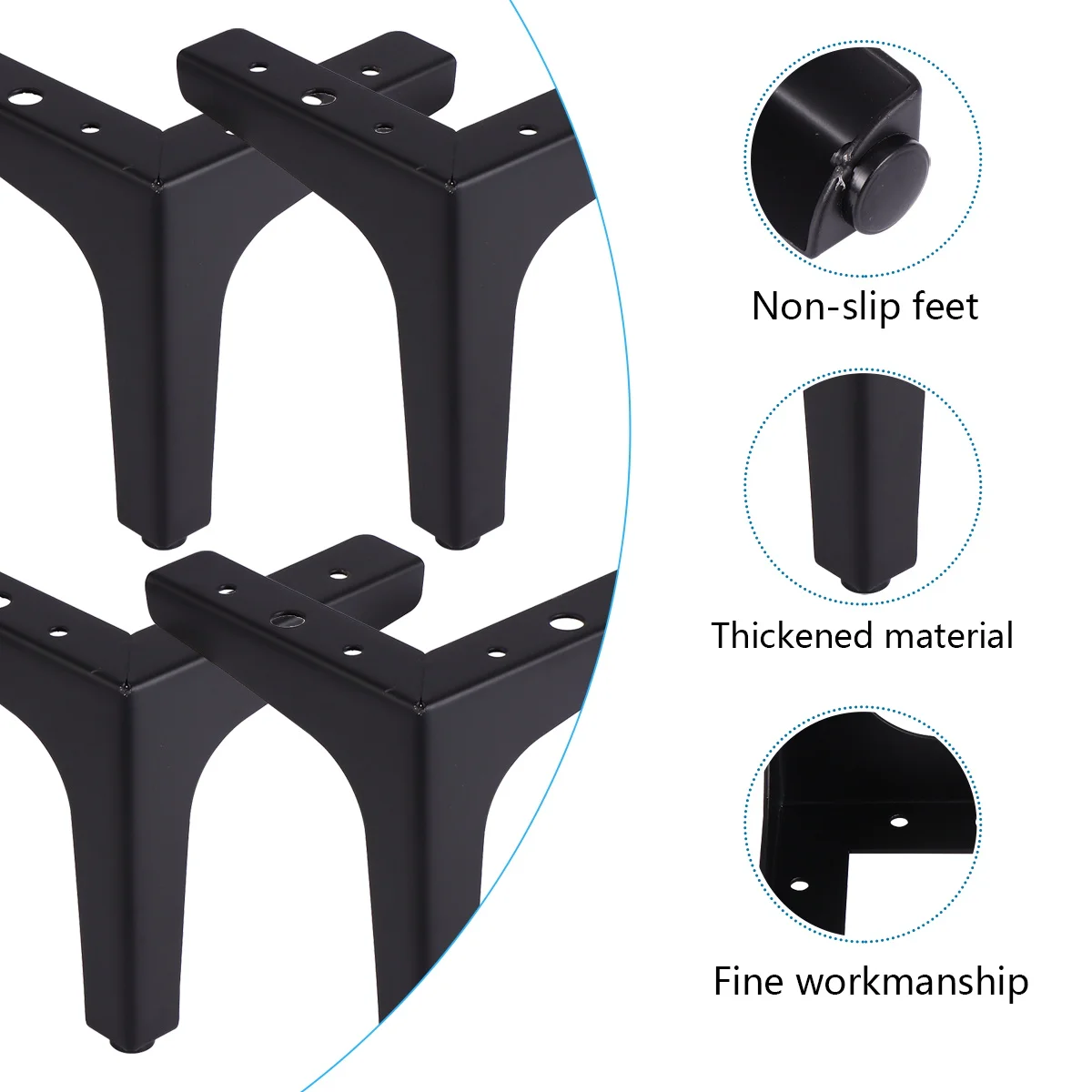 

4Pcs Electroplated Furniture Legs Durable Thickened Support Feet Sofa Leg Bed Leg Cabinet Legs Home Furniture Support Feet
