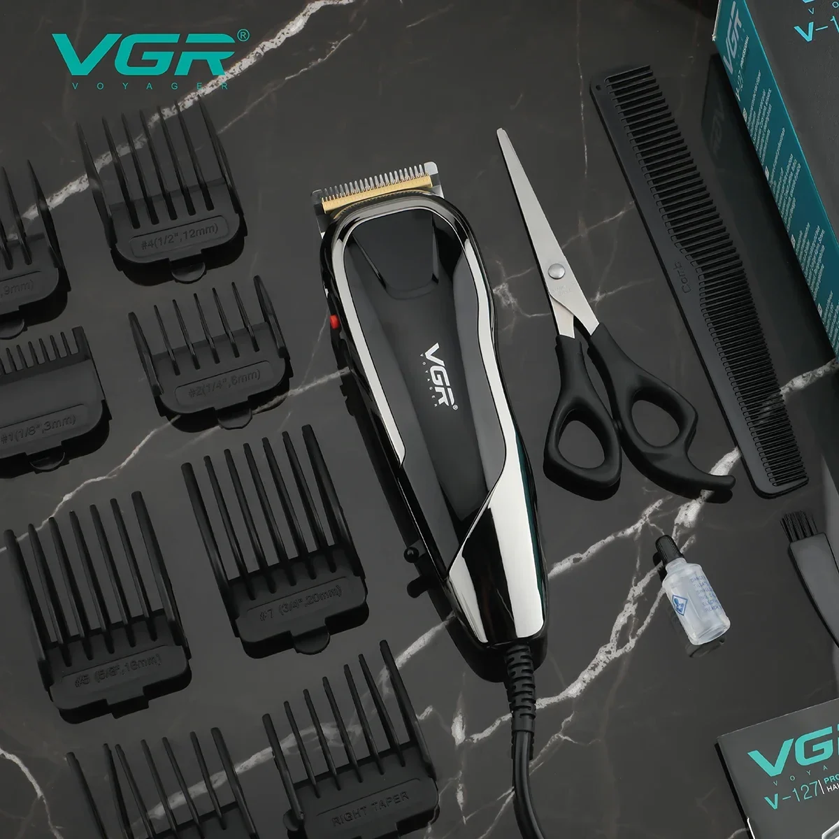 VGR Hair Cutting Machine Electric Hair Clipper Professional Hair Trimmer Adjustable Haircut Machine Wired Trimmer for Men V-127