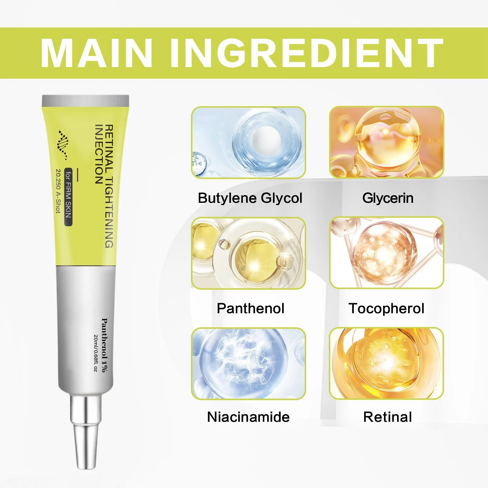 くまとしわのためのレチノールアイクリーム - なだめるようなフォーミュラを配合した引き締め保湿剤、アンチエイジングアイスキンケア