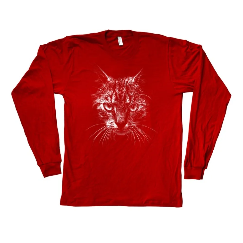 

Black Cat Long Tube Fashionable and Trendy Long Sleeved T-shirt T-shirt with Neutral Animal Print T-shirt for Halloween