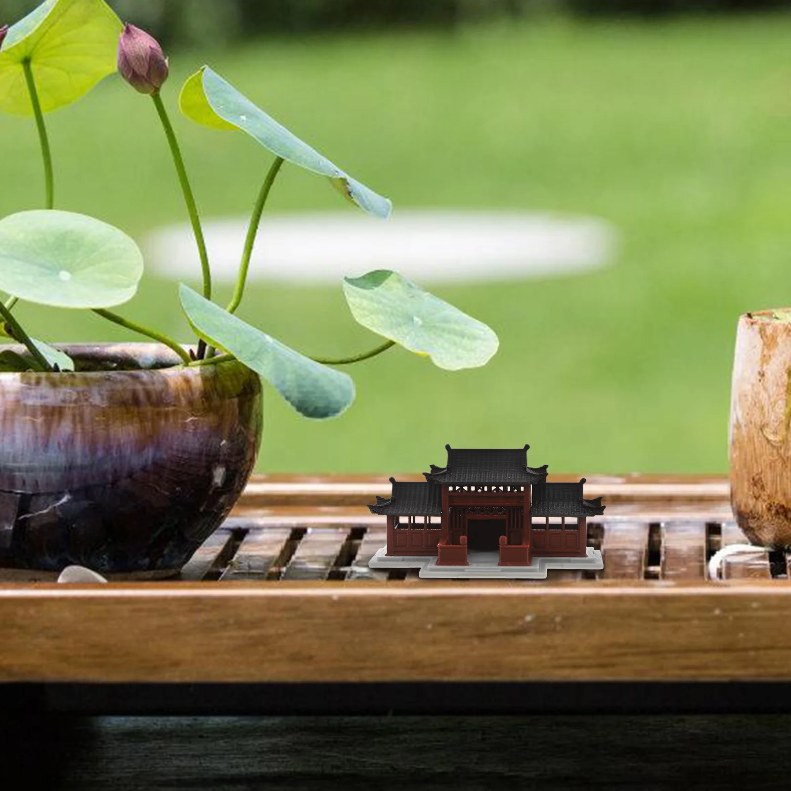 

Aquarium Landscaping Ornaments Chinese Style Mini Pavilion Statue Fish Tank Decoration Unique Artistic Indoor Setting Gift