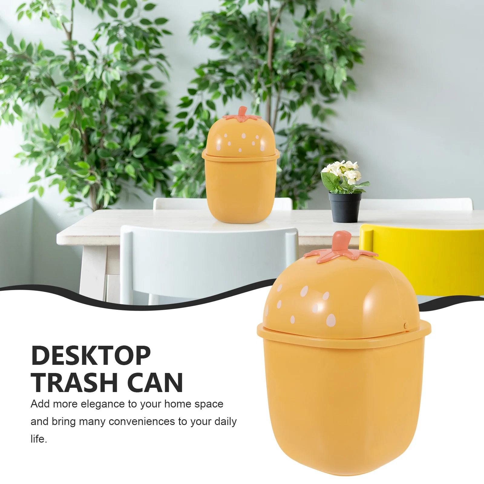 

Mini Trash Can Desktop Wastebasket Plastic Small Trash Bin with Lid Office Tabletop Garbage Can Desktop Rubbish Bin Convenient