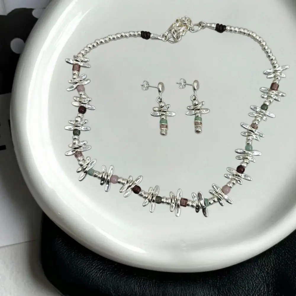 2026 Spain Exquisite Daily Colorful Dragonfly Beaded Earrings Necklace Jewelry Two Piece Set Party Gift