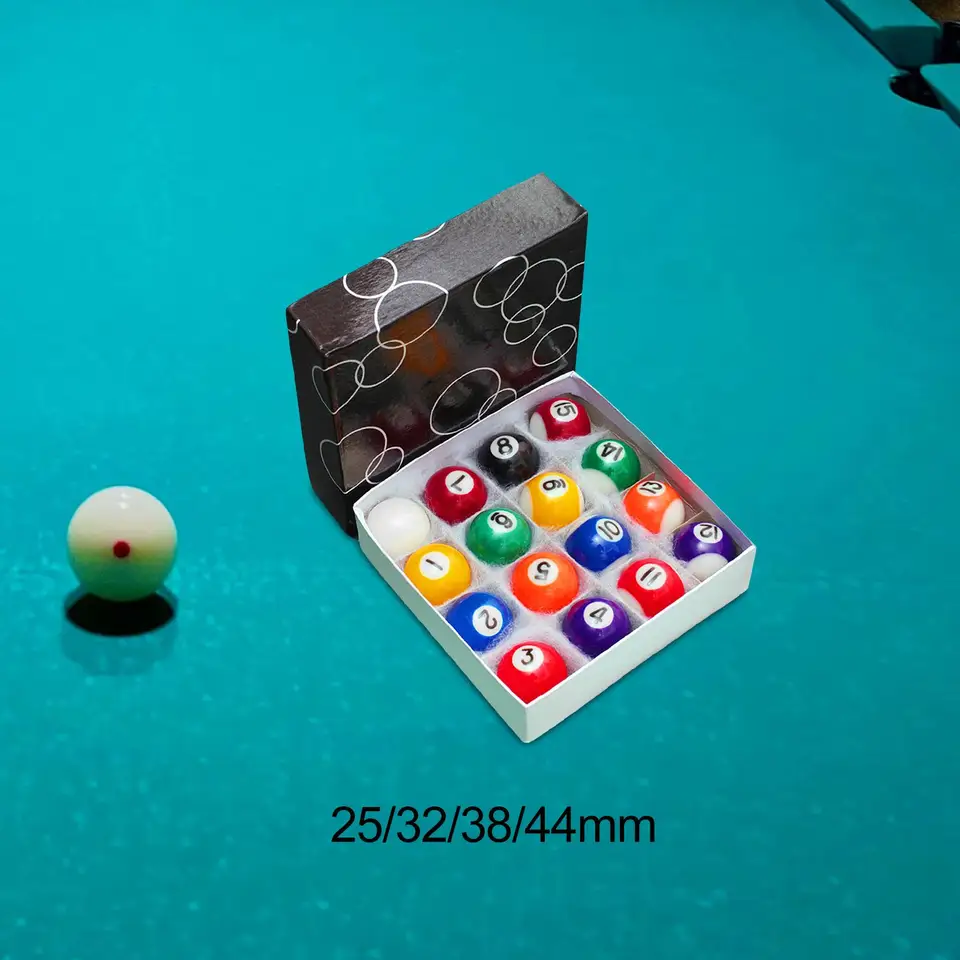 16 Boules De Billard Mini Résine 32mm - Kit Portable Pour Table De Billard