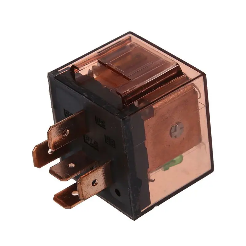 ABKS-6X DC 24V 80A 1NO 1NC SPDT 5 Pins Green Indicator Light Automotive Truck Car Relay