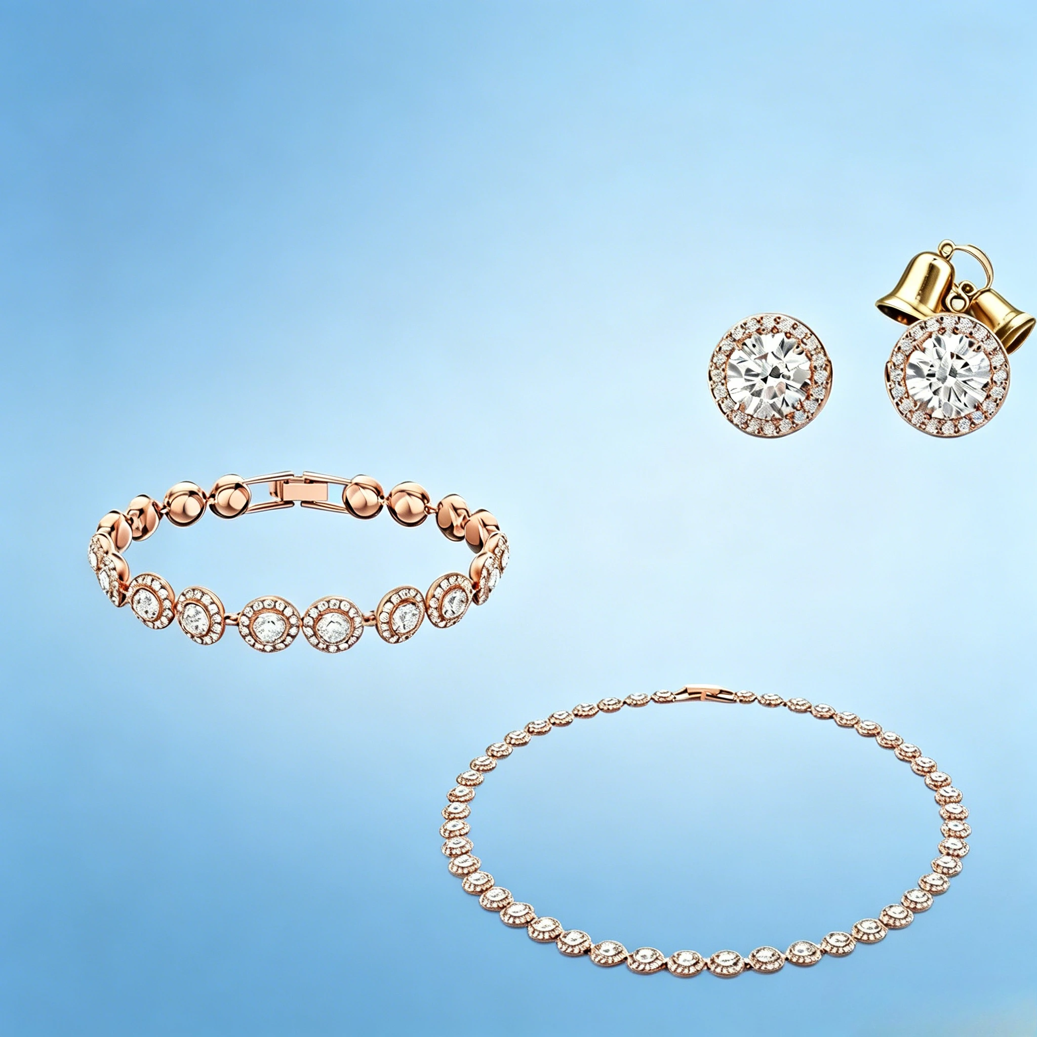 

2026 Round Jewelry Set, Unique Earrings,Bracelet,Necklace, For Daily, Party, And Banquet Decor