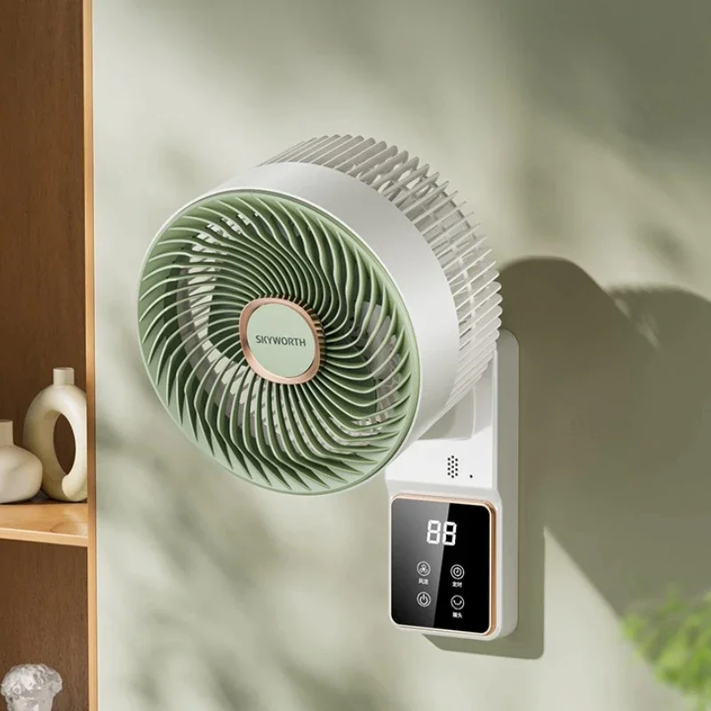 Wall-mounted circulating fan Electric fan Small household kitchen Bathroom No punching Wall hanging new style Electric fan