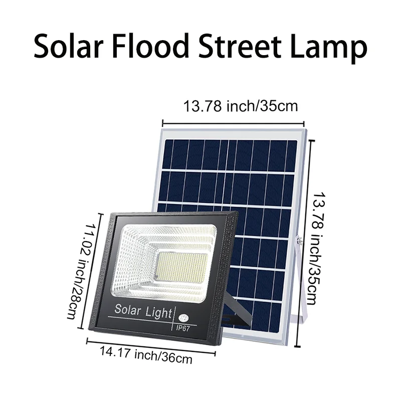 RUISENZHUO Solar Flood Lamps Outdoor Waterproof Spotlight Wall Lamp for Garden/Building/Yard/Driveway/Street Emergency Lighting