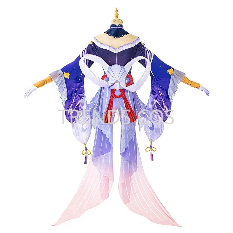 Game Cosplay Sangonomiya Kokomi Cosplay Costume Pearl of Wisdom Kokomi Outfit Dress Wig Full Set Comic Con