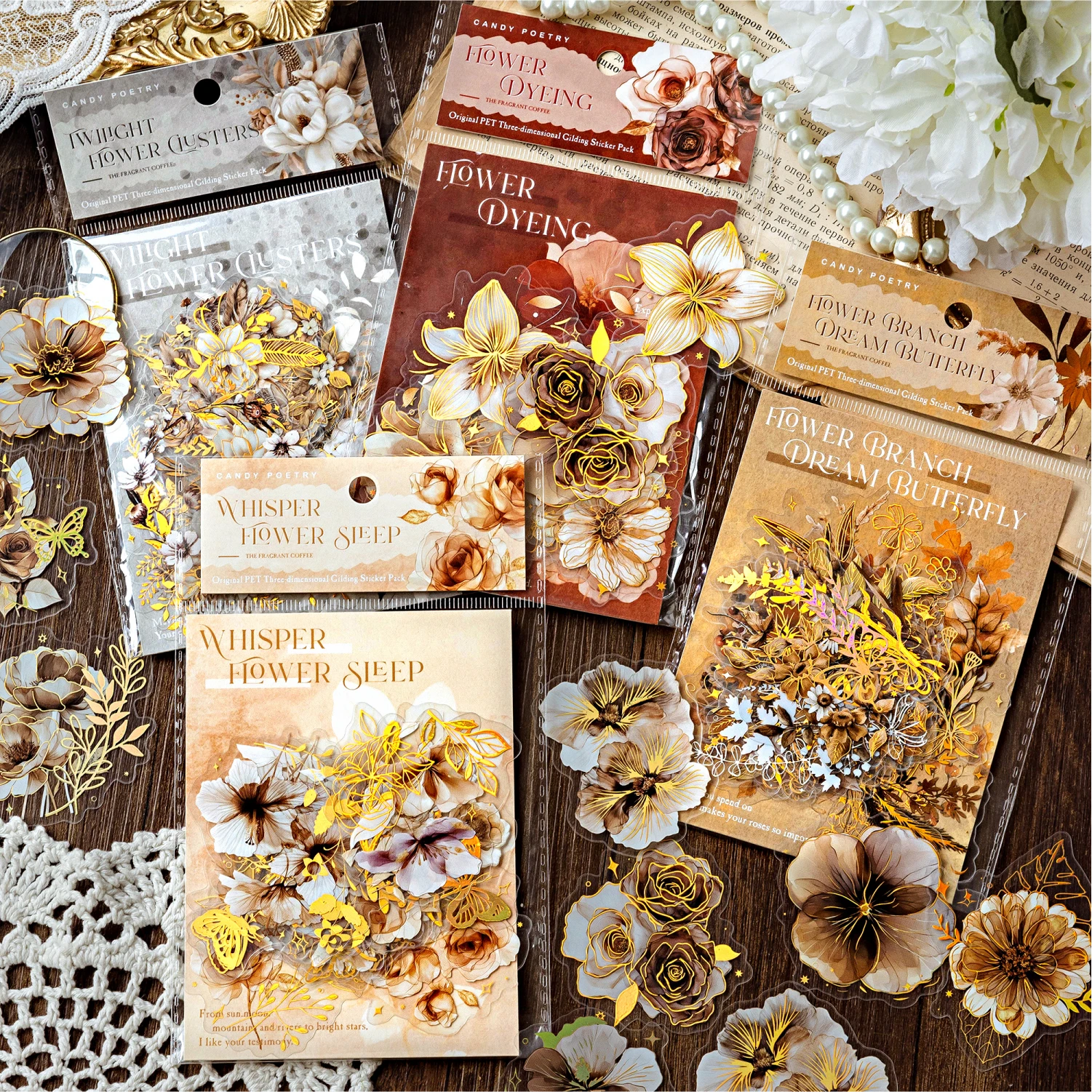 

8 упаковок/лот, насыщенный аромат кофейной серии, милая ретро декоративная наклейка для домашних животных