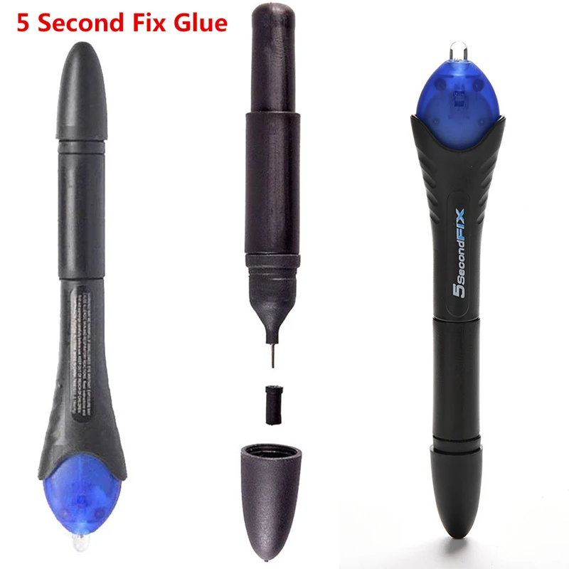 Super Quick Fix Liquid Glue Pen Uv Light Repair Tool With Glue Super Powered Liquid Plastic Welding Compound Office Supplies