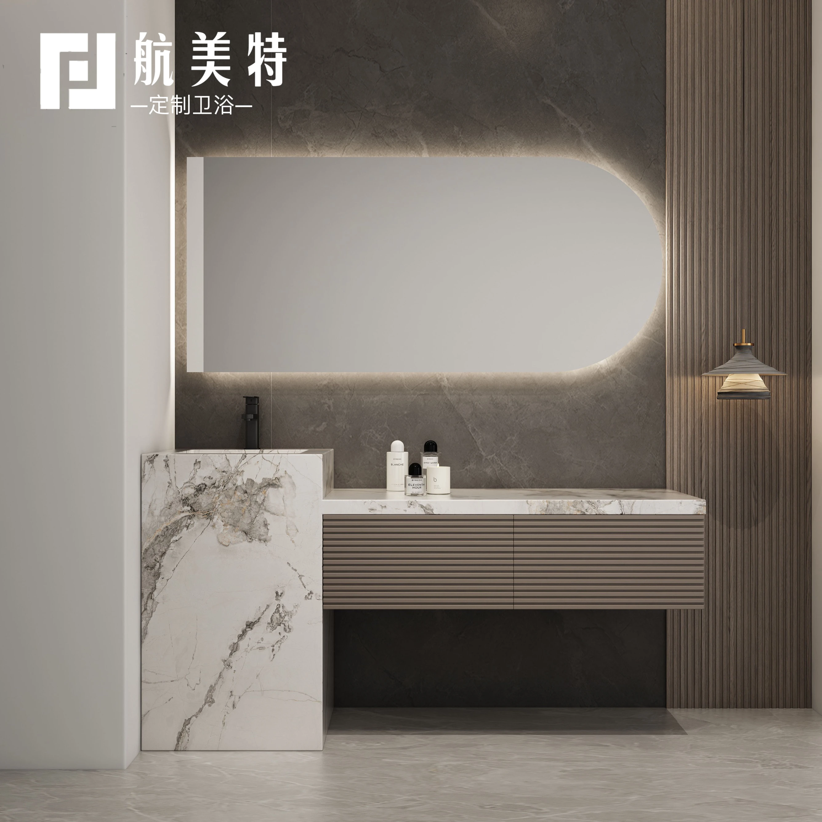 

Modern Minimalist Solid Wood Bathroom Cabinet Combination Light Luxury Stone Plate Bathroom Washbasin Wash Basin Bathroom