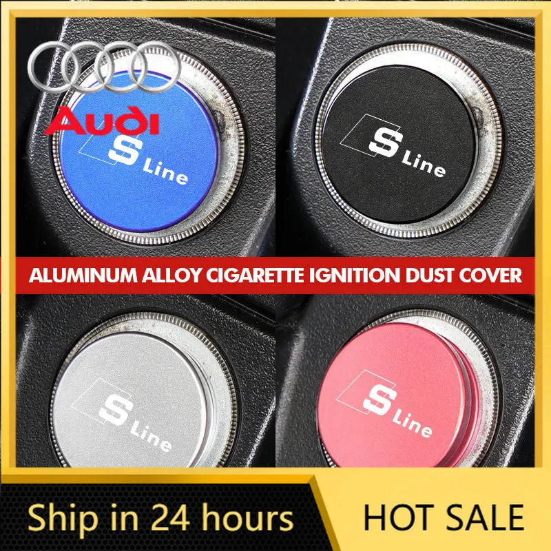 

2026 Hot For Audi Car Cigarette Lighter Cap Aluminum Alloy Auto Accessories For Audi A3 Q3 A4L Q5L Q2L R8 RS A6L S Line Quattro