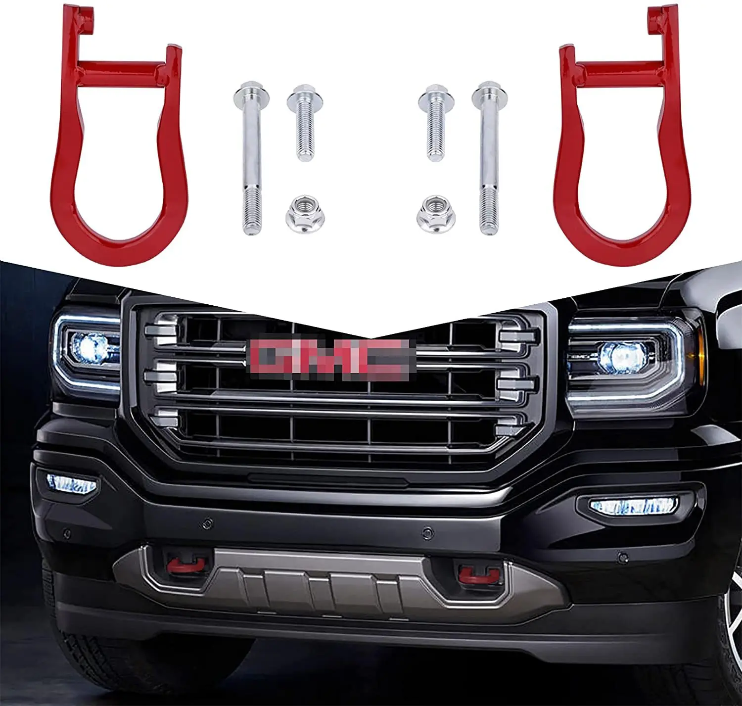 

Подходит для 84192871. Пара буксировочных крючков подходит для Chevrolet 1500 2007-2019 гг.