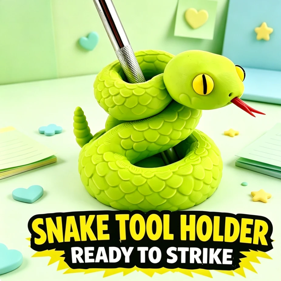 Snake Pen Holder Cute Snake Tool Holder Desk Organizer Decorative Figurine for Office Home Table Stationery Storage Gift