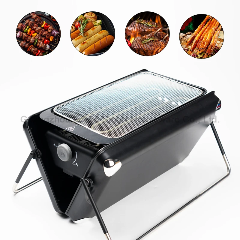 حقيبة التخييم حقيبة شواية باربيكيو في الهواء الطلق 3 في 1 المحمولة المدخن للطي الفحم شواية شواء صغيرة للتخييم التنزه
