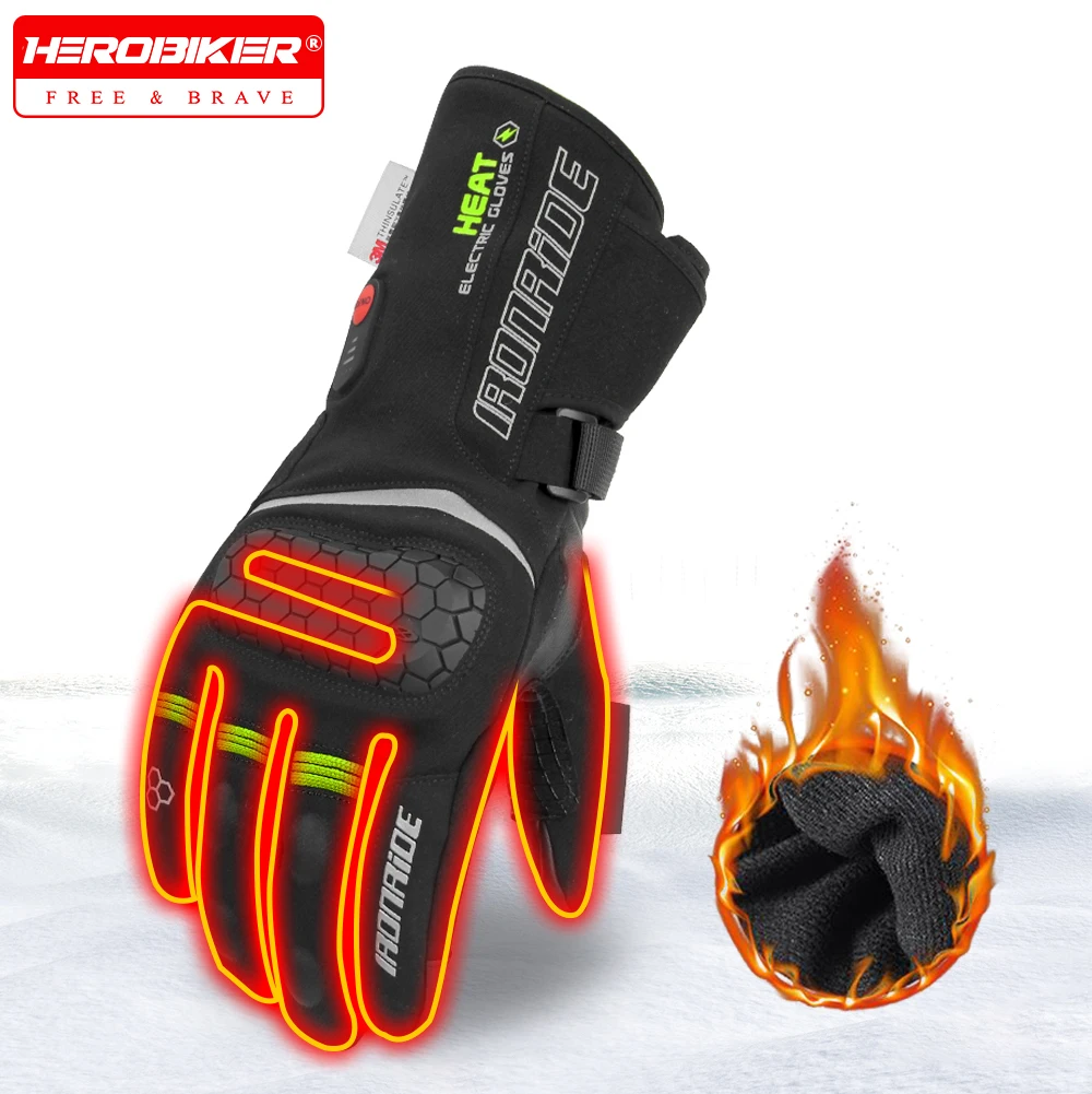 

Men Motorcycle Heating Gloves Windproof Heating Gloves Skiing Snowboarding Hunting Fishing Waterproof Heated Rechargeable Gloves