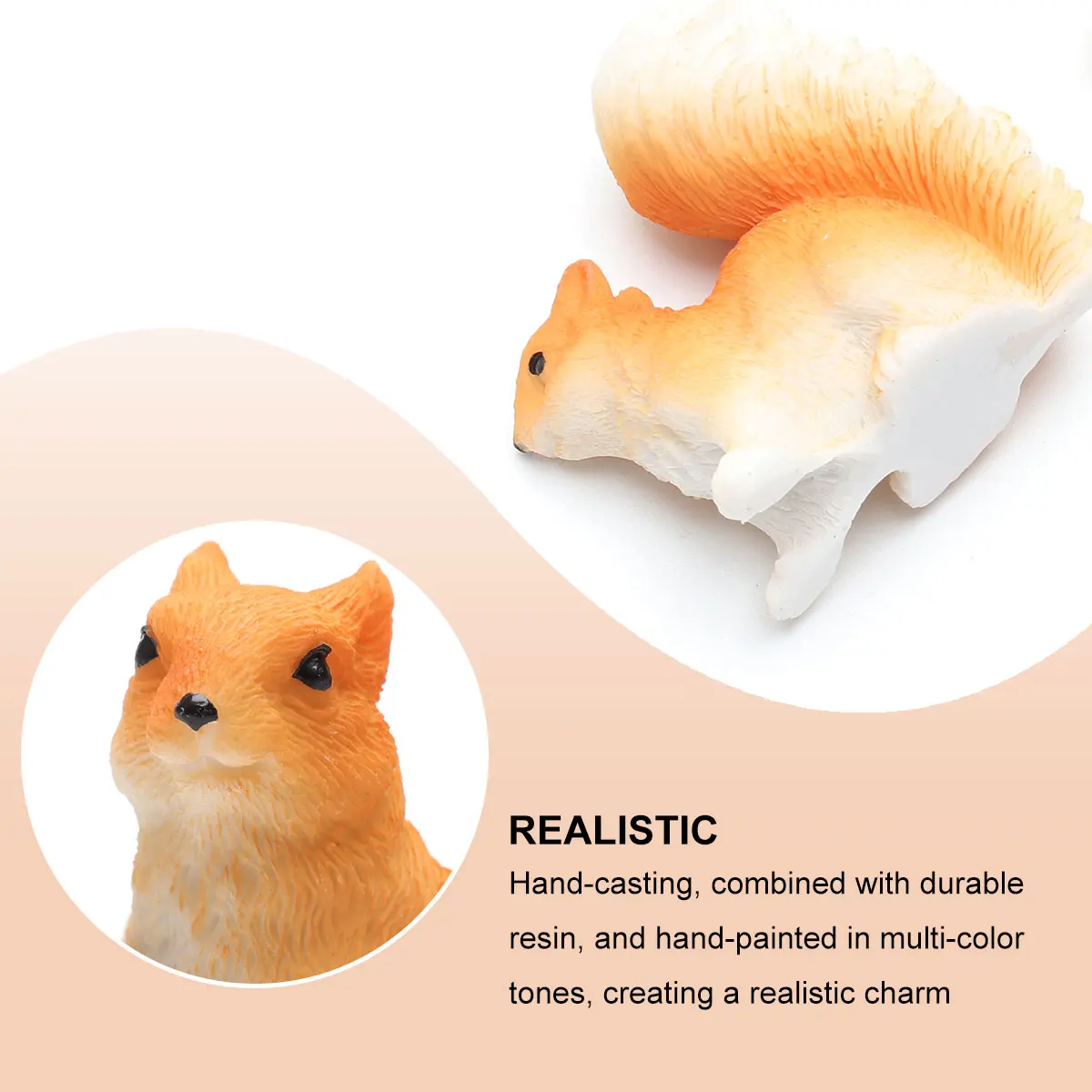 

6pcs Adorable Resin Squirrel Figurines Hand-Painted For Garden Yard Christmas Ornament Simulated Animal Decor Landscape