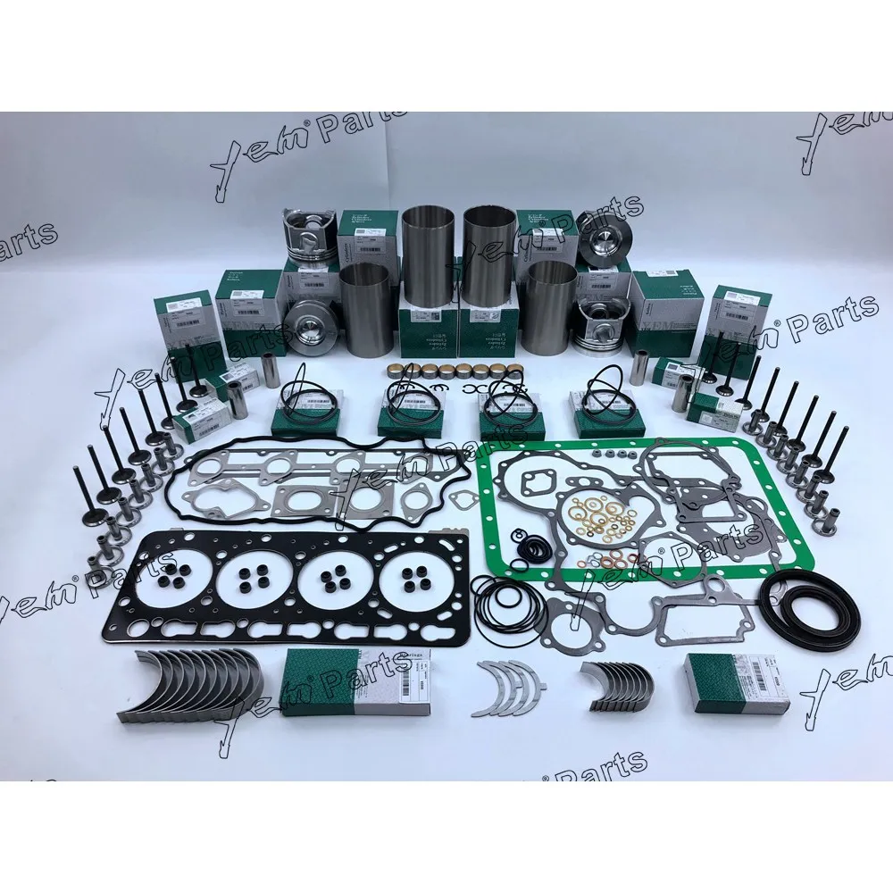 For Kubota V3300-DI V3300-DIT Bobcat S220 S250 S300 T250 W/16 Valves Rebuild Kit