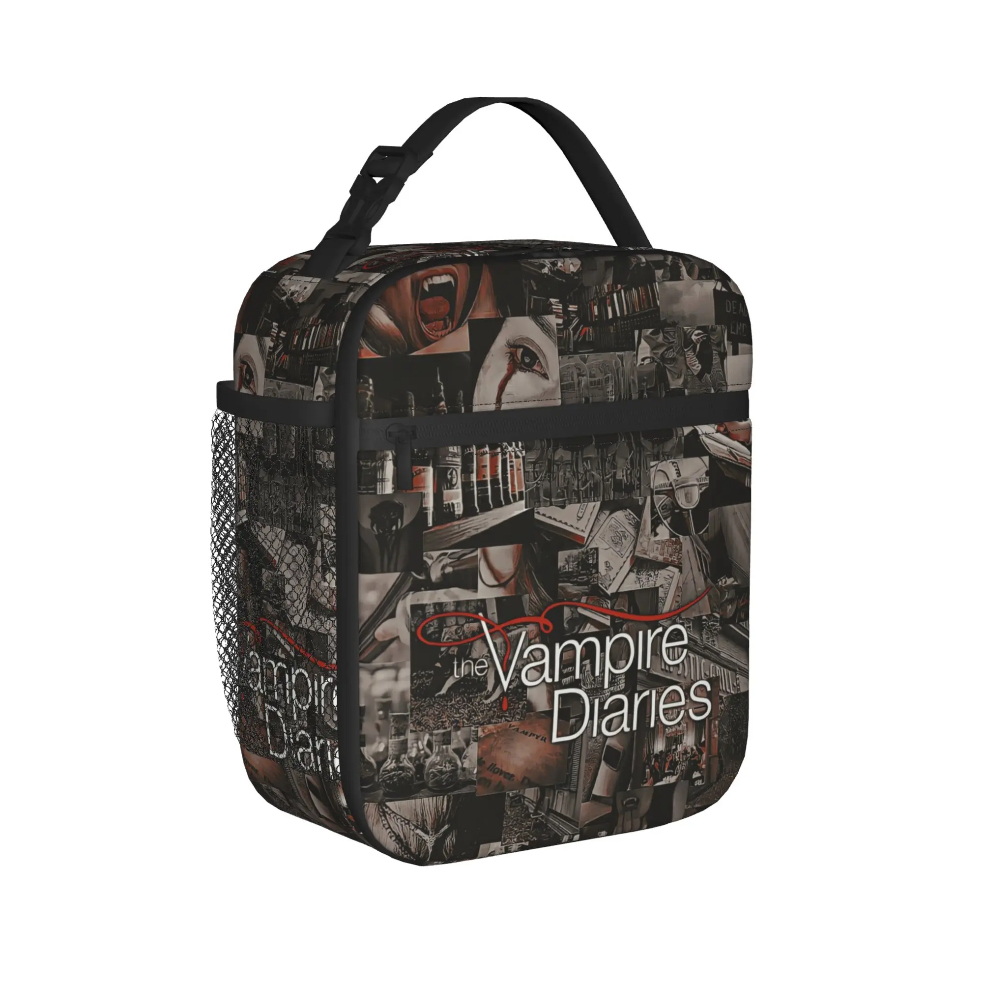 Vintage Grunge Portrait The Vampire Diaries Lunch Bag Picnic Lunch Box For Adult Thermal Lunch Bags Oxford Convenient Cooler Bag