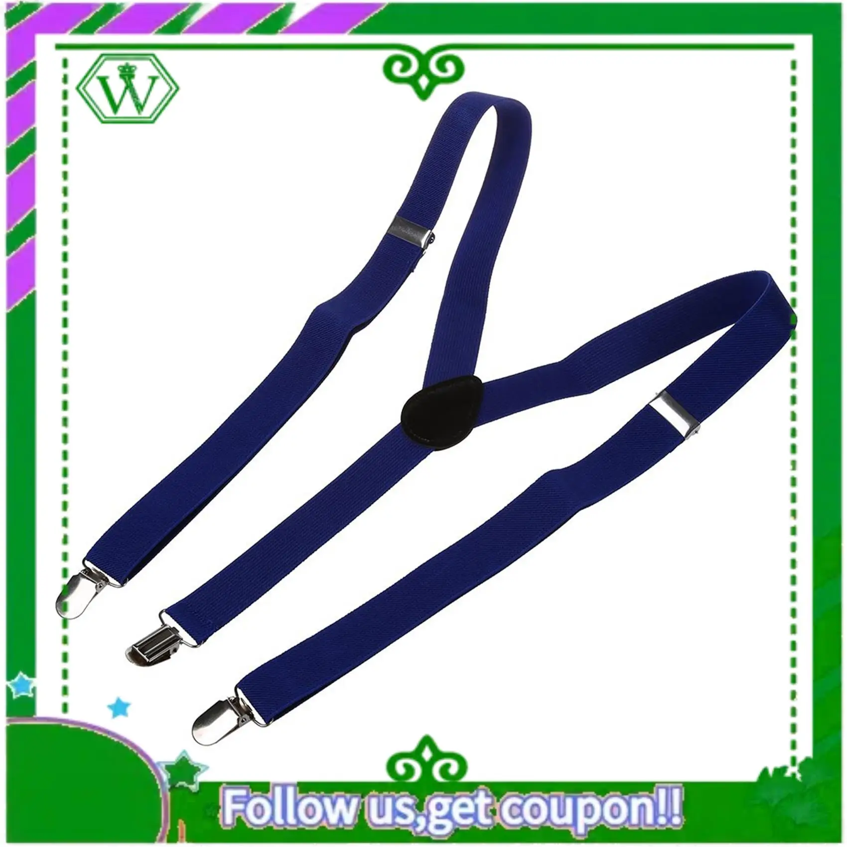 A18P-2X Регулируемый металлический зажим для взрослых, эластичные подтяжки, темно-синие