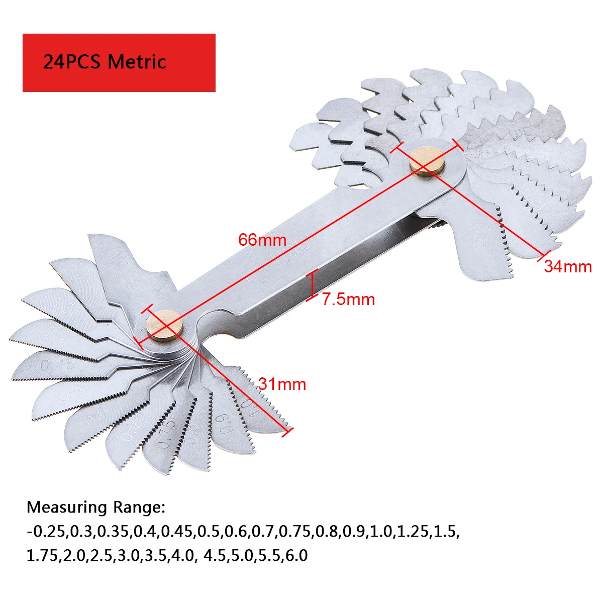 55-60 Degree Metric Inch US Thread Plug Gauge Carbon Steel Gear Tooth Screw Pitch Gauges Thread Pitch Measuring Tools