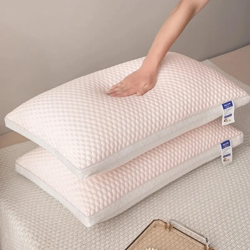 3D Ice Beans Cooling Pillow Summer Breathable Cervical Neck Support Pillow Washable Non-collapsible Pillow Core for Home Sleep