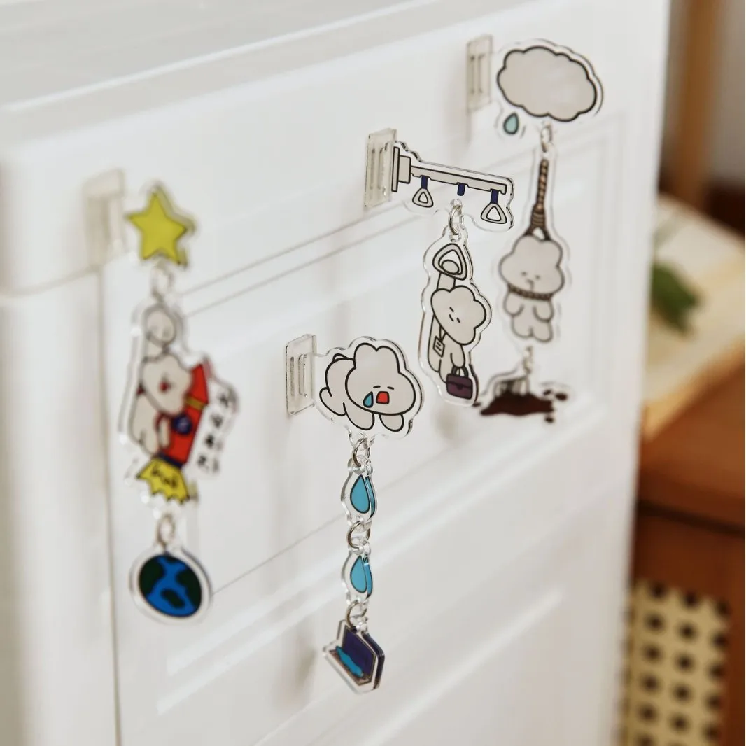 -Cute Creative Worker Niu Ma Series Computer Side Decoration Acrylic Rocking Music Decorative Accessories