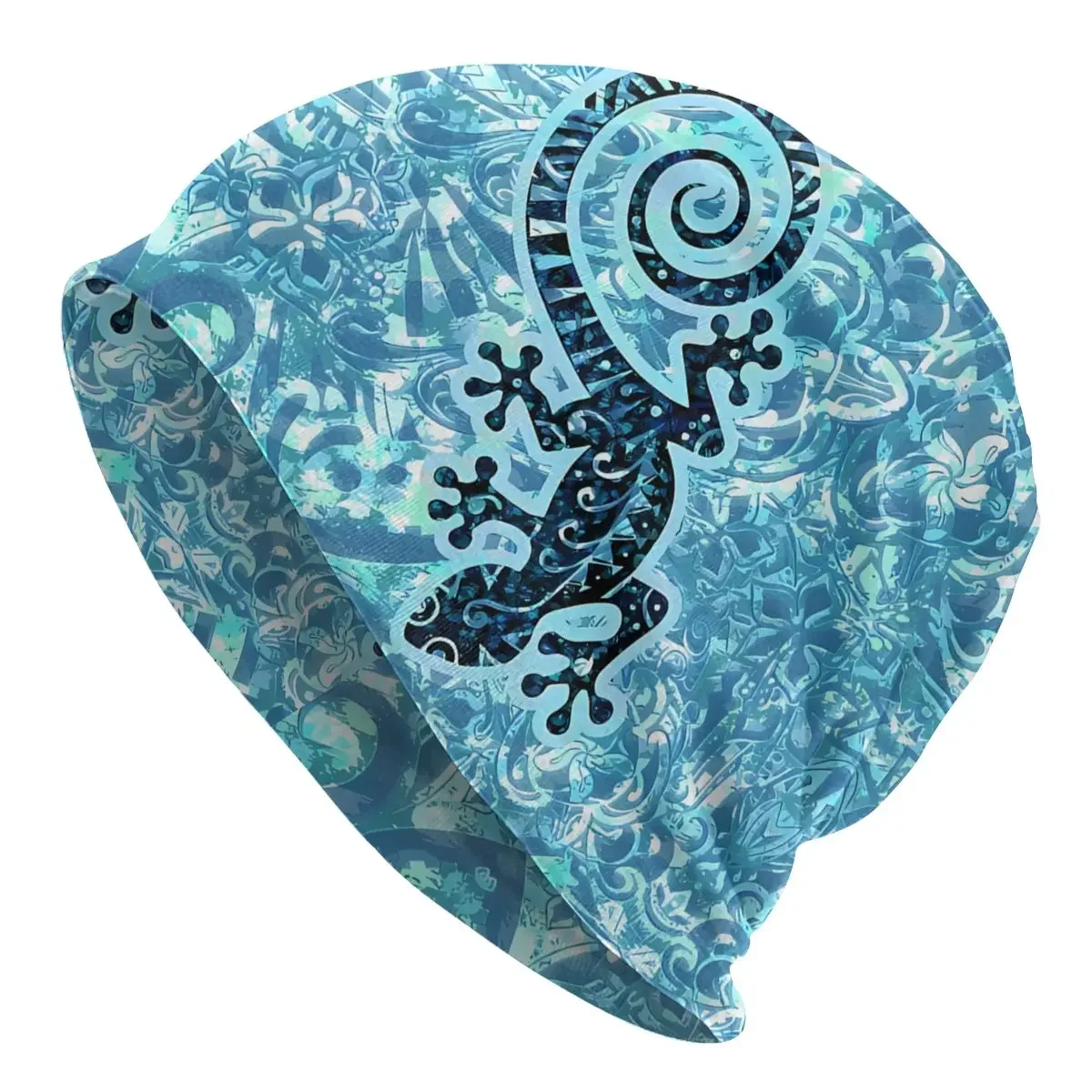 Gecko Blue Bonnet Homme Fashion Thin Skullies Beanies Czapki Jesień i zima Materiał poliestrowy Ciepła czapka z dzianiny