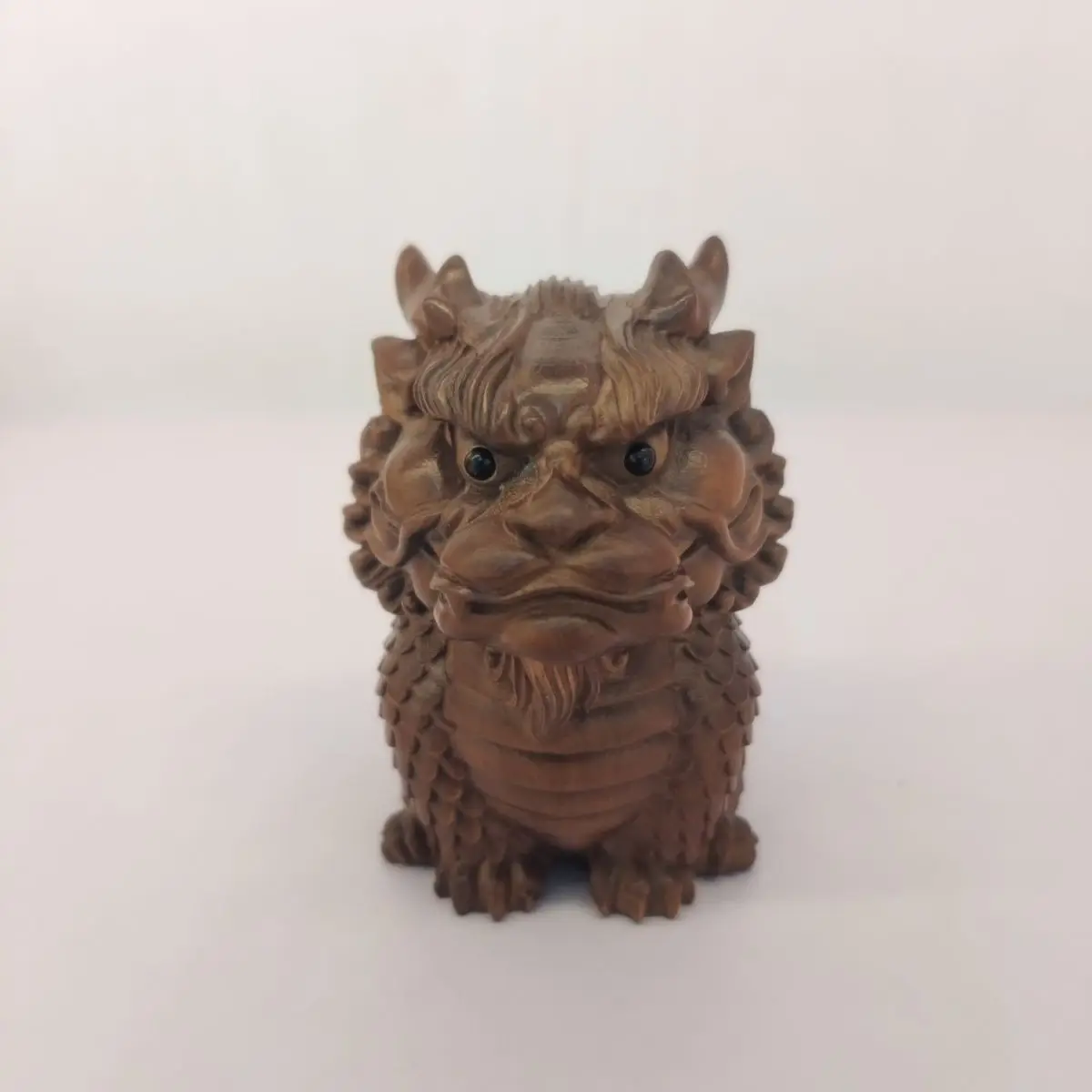 Hand Carved Wood Angry kylin  Statue Figurine Desktop Ornaments Home Decoration Crafts Tea Pet Decor