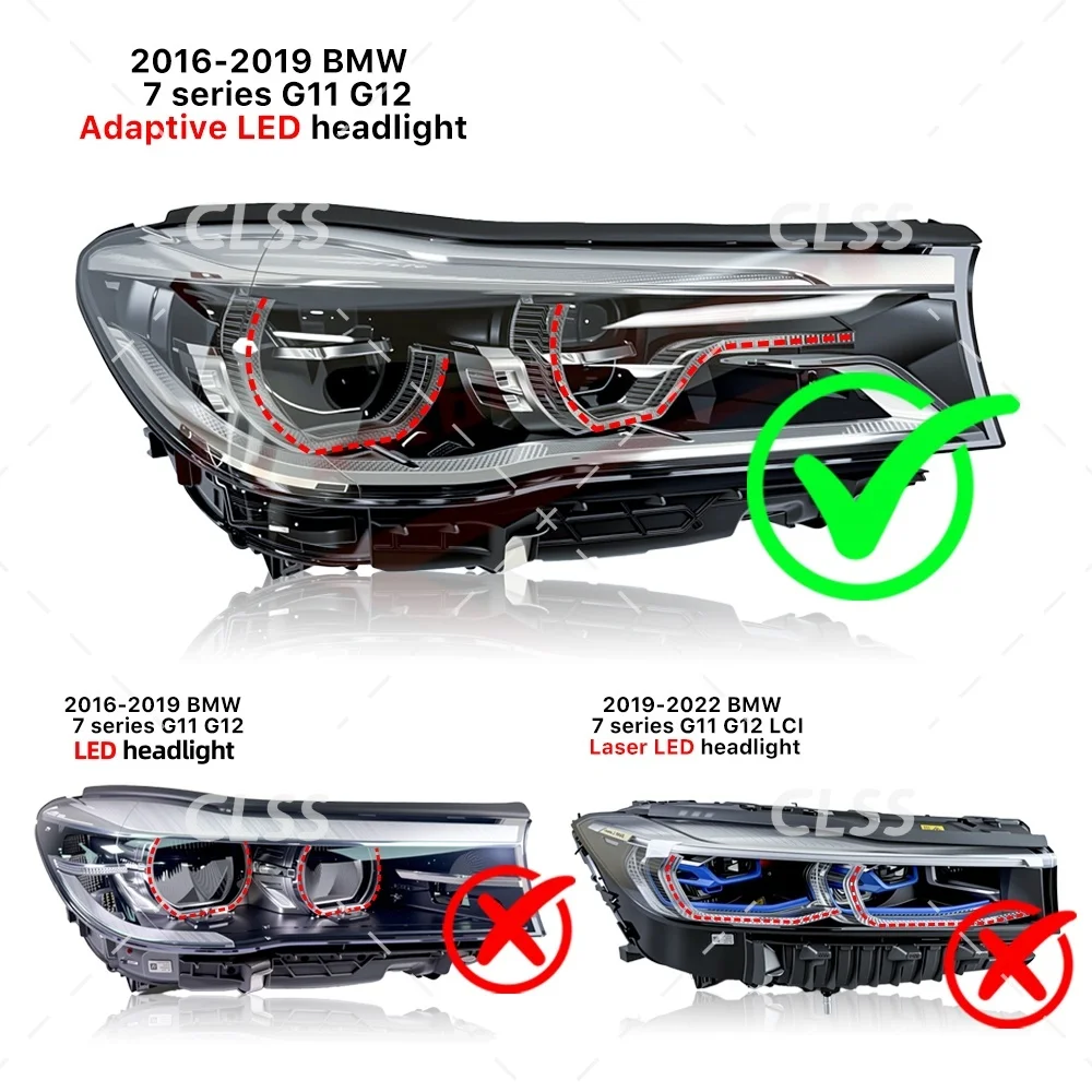 DRL LED Module Yellow Amber Blue For BMW 7 Series G11 G12 730i 740i 2014-2019 Adaptive Headlight Daytime Running Light Angel Eye