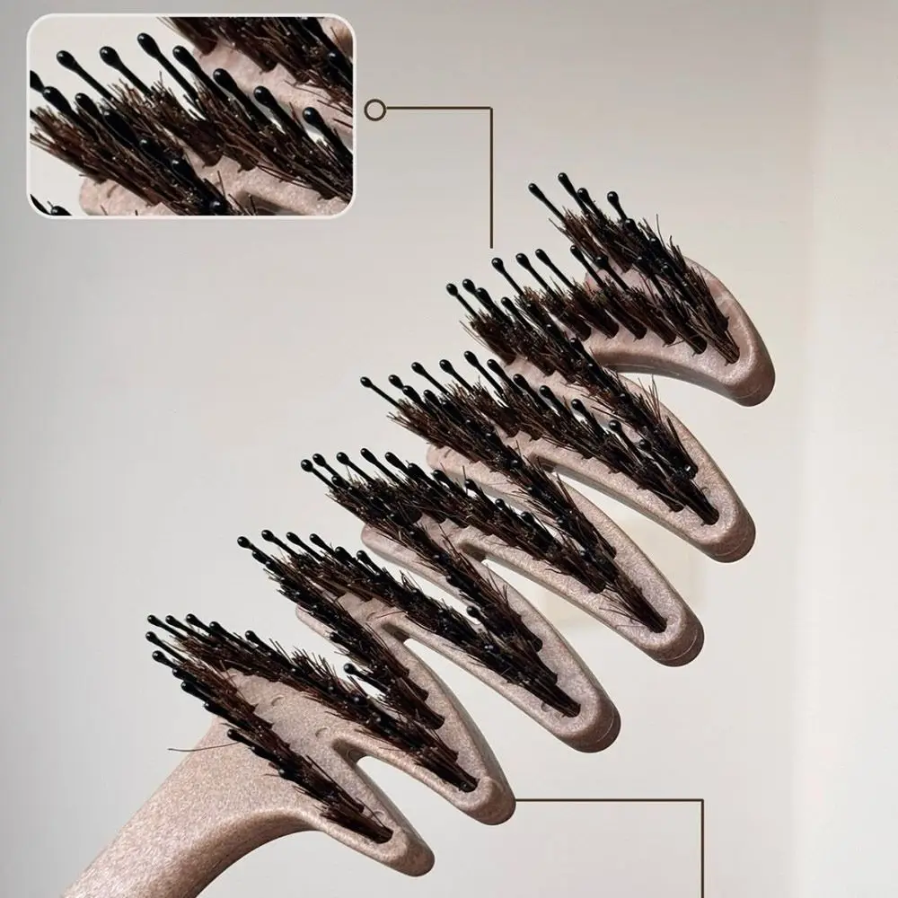 

Полая расческа для волос из щетины кабана, расческа для вьющихся волос, пушистый уход за волосами, антистатическая расческа, расческа в виде розы, стиль объемных корней